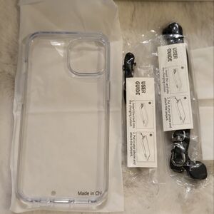 Clear Case for Apple iPhone (13/14?) Transparent New Lanyard Clips